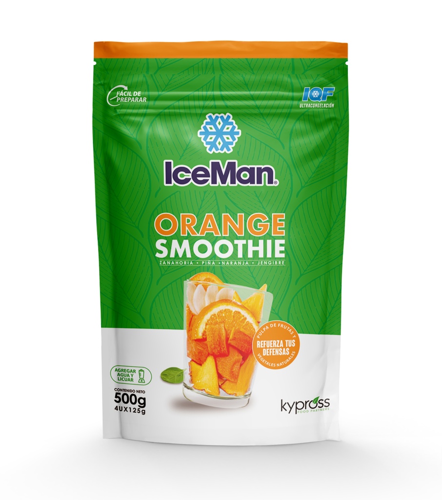 IceMan Orange Smoothie &quot;Refuerza tus defensas&quot; - 500 gramos (4X125gramos)