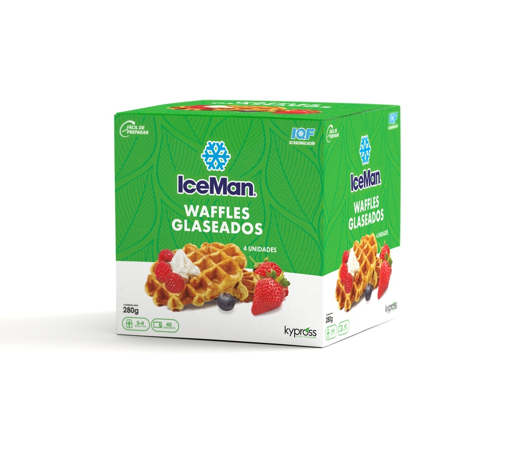 IceMan Waffles Glaseados - 4 unidades de 70 gramos