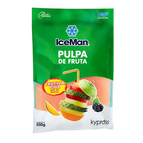 0163 PULPA MIX FRUTILLA 60% - PIÑA 40% ICEMAN 500GR (2 X 250